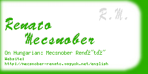 renato mecsnober business card